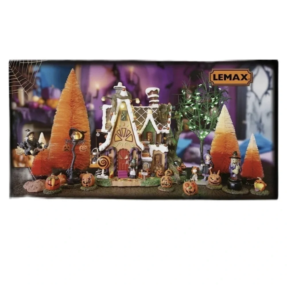 Lemax 56665 Spooky Town Halloween Village The Candy Witch Cottage Box Set 18 PCS